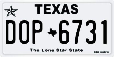 TX license plate DOP6731