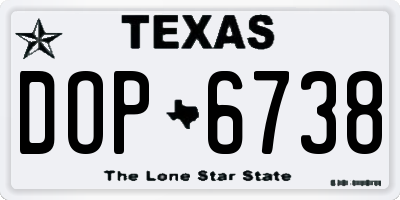 TX license plate DOP6738
