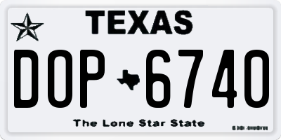 TX license plate DOP6740
