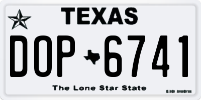 TX license plate DOP6741