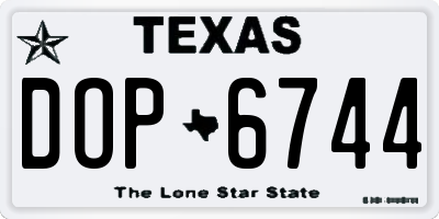 TX license plate DOP6744