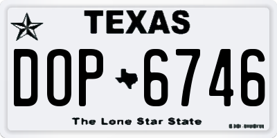 TX license plate DOP6746