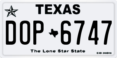 TX license plate DOP6747