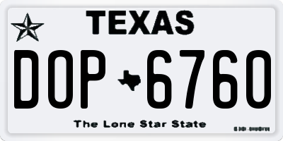 TX license plate DOP6760