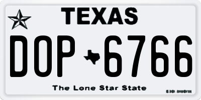 TX license plate DOP6766