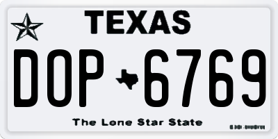 TX license plate DOP6769