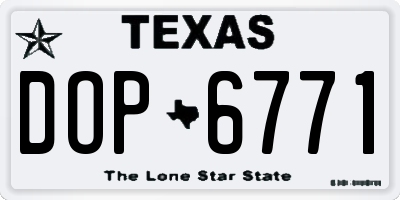 TX license plate DOP6771