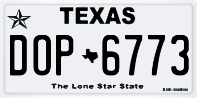 TX license plate DOP6773