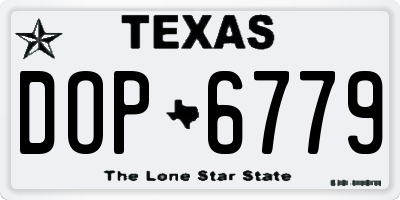 TX license plate DOP6779