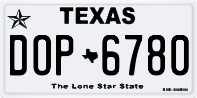 TX license plate DOP6780