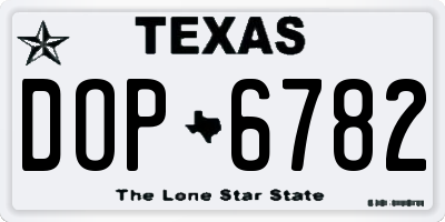 TX license plate DOP6782