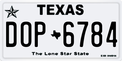 TX license plate DOP6784