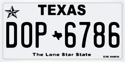TX license plate DOP6786