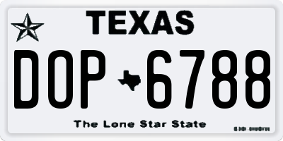 TX license plate DOP6788