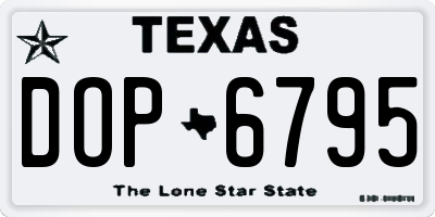 TX license plate DOP6795