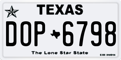 TX license plate DOP6798