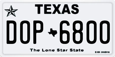 TX license plate DOP6800