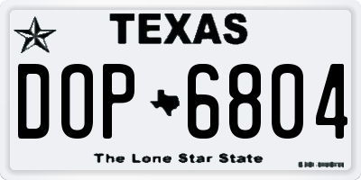 TX license plate DOP6804