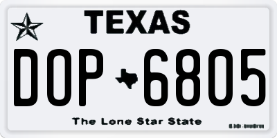 TX license plate DOP6805