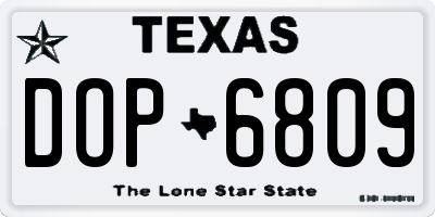 TX license plate DOP6809
