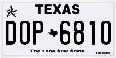 TX license plate DOP6810