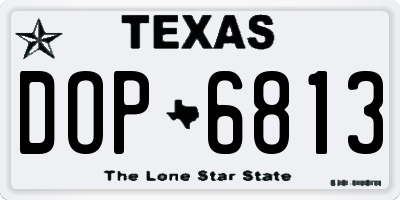 TX license plate DOP6813