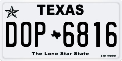 TX license plate DOP6816