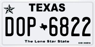 TX license plate DOP6822