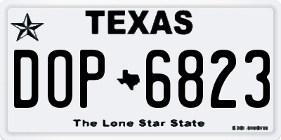 TX license plate DOP6823