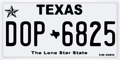 TX license plate DOP6825