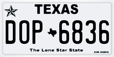 TX license plate DOP6836