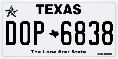TX license plate DOP6838