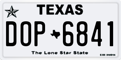 TX license plate DOP6841