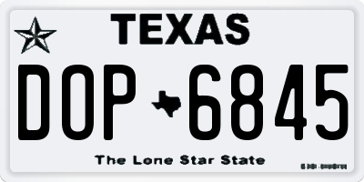 TX license plate DOP6845