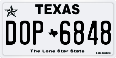 TX license plate DOP6848