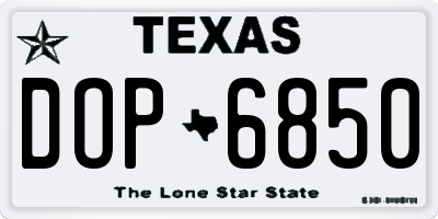 TX license plate DOP6850