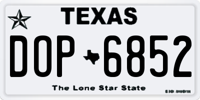 TX license plate DOP6852