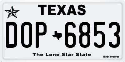 TX license plate DOP6853