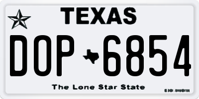 TX license plate DOP6854