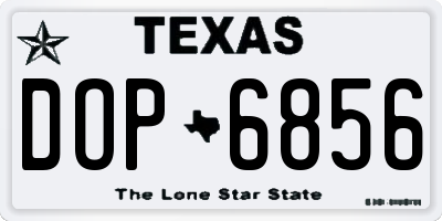 TX license plate DOP6856