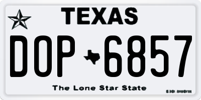 TX license plate DOP6857
