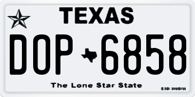 TX license plate DOP6858