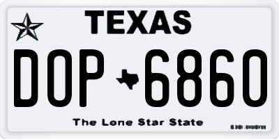 TX license plate DOP6860