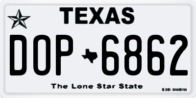 TX license plate DOP6862