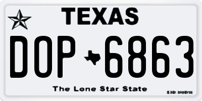 TX license plate DOP6863