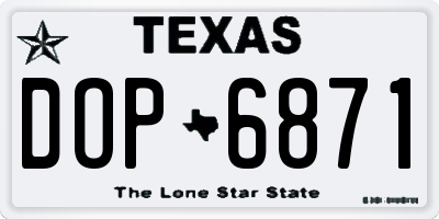 TX license plate DOP6871