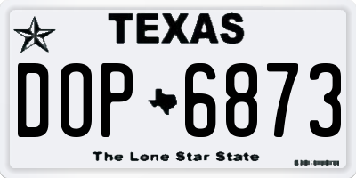 TX license plate DOP6873