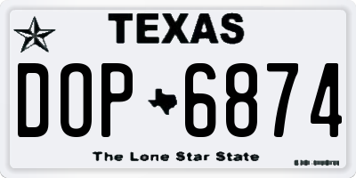 TX license plate DOP6874