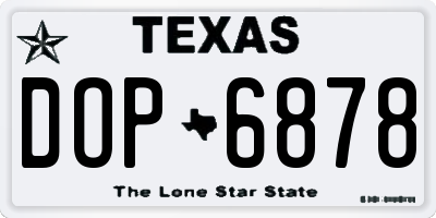 TX license plate DOP6878