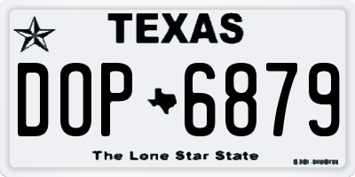 TX license plate DOP6879